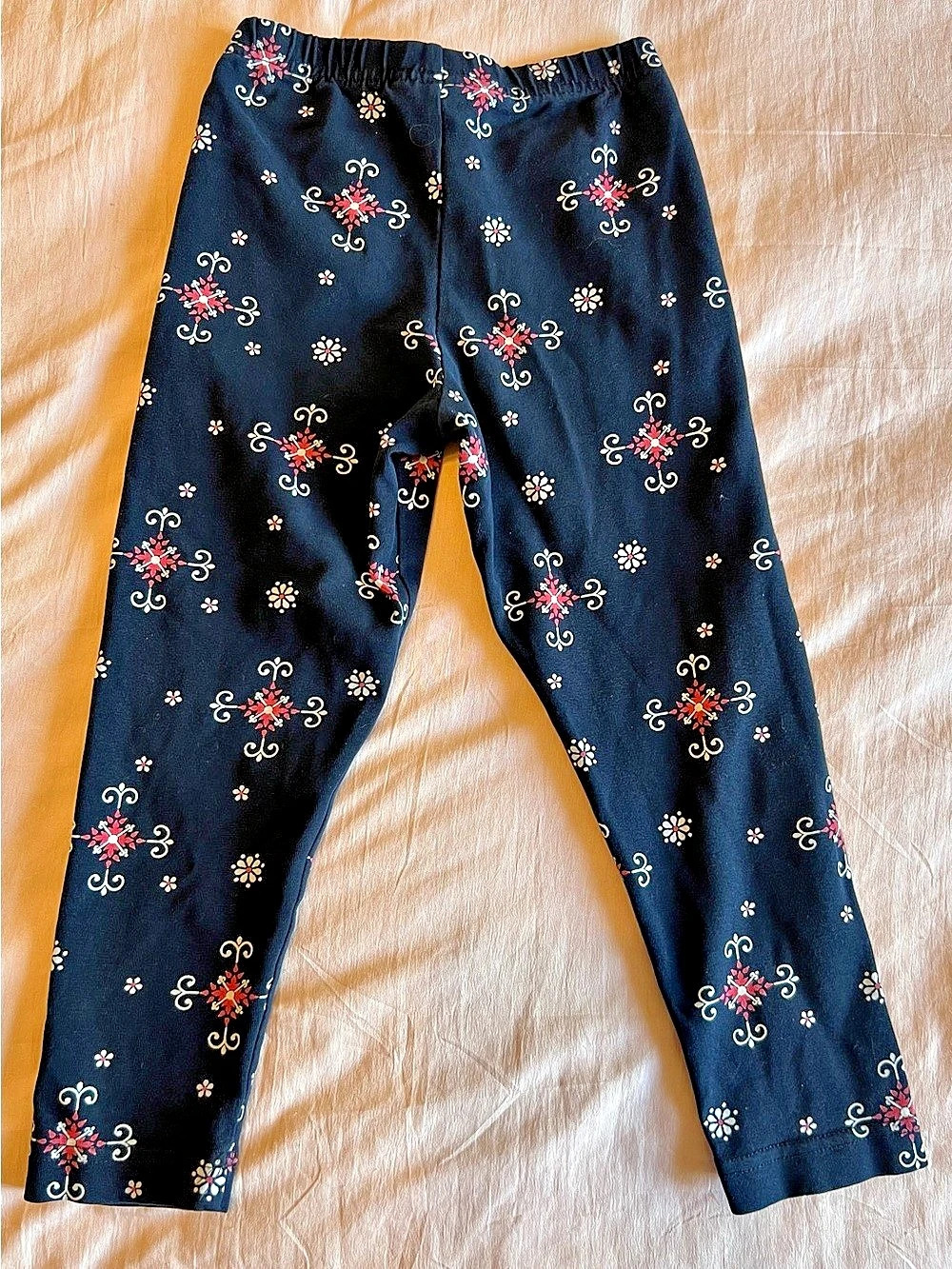 Vintage Hanna Andersson Made in USA Nordic Print Knit Leggings - Size 100